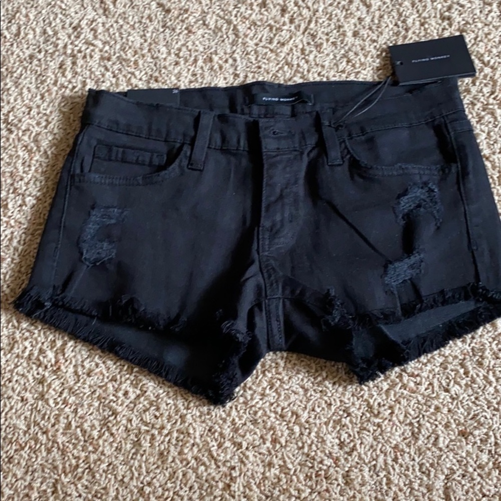 NWT flying monkey black denim shorts 26